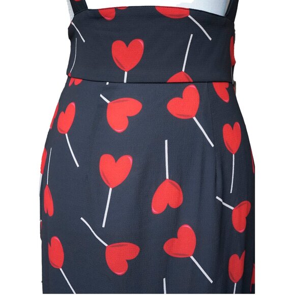 Unique Vintage Black and Red Pencil Skirt - Picture 8 of 15